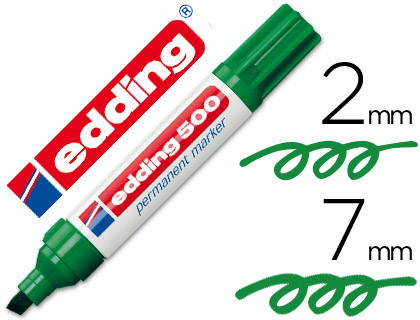 Rotulador edding 500 punta biselada tinta verde